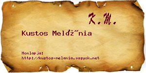 Kustos Melánia névjegykártya